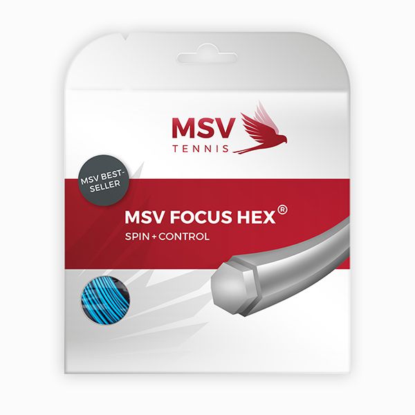 MSV Focus HEX® Tennis String 12m 1,18mm sky blue